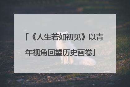 《人生若如初见》以青年视角回望历史画卷