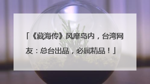 《藏海传》风靡岛内，台湾网友：总台出品，必属精品！