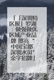 「深圳特区报」罗湖：做强做优区域产业品牌 擦亮“中国宝都 深圳水贝”金字招牌