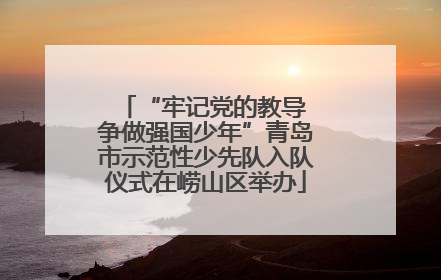 “牢记党的教导 争做强国少年”青岛市示范性少先队入队仪式在崂山区举办