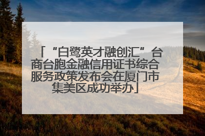 “白鹭英才融创汇”台商台胞金融信用证书综合服务政策发布会在厦门市集美区成功举办