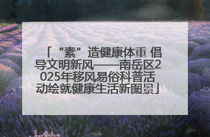 “素”造健康体重 倡导文明新风——南岳区2025年移风易俗科普活动绘就健康生活新图景