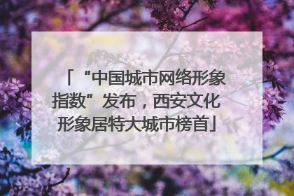 “中国城市网络形象指数”发布，西安文化形象居特大城市榜首