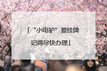 “小电驴”要挂牌 记得尽快办理