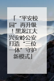 “平安校园”再升级！黑龙江大兴安岭公安打造“三位一体”守护新模式