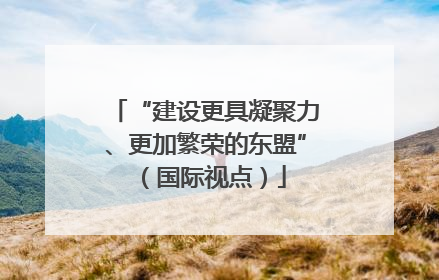 “建设更具凝聚力、更加繁荣的东盟”（国际视点）