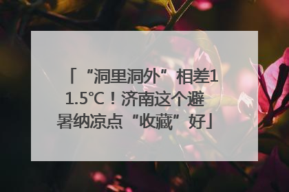 “洞里洞外”相差11.5℃！济南这个避暑纳凉点“收藏”好
