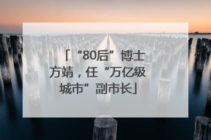 “80后”博士方靖，任“万亿级城市”副市长