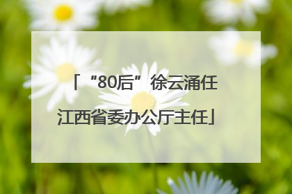 “80后”徐云涌任江西省委办公厅主任