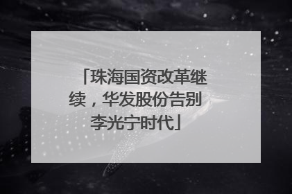 珠海国资改革继续，华发股份告别李光宁时代