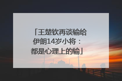 王楚钦再谈输给伊朗14岁小将：都是心理上的输