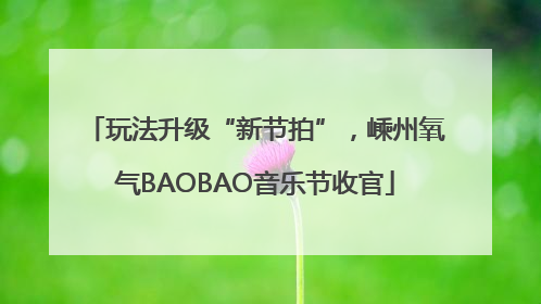 玩法升级“新节拍”，嵊州氧气BAOBAO音乐节收官