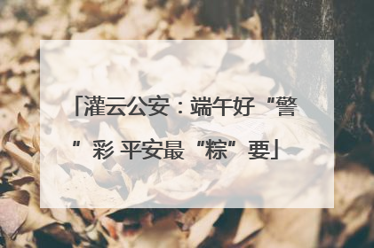 灌云公安：端午好“警”彩 平安最“粽”要