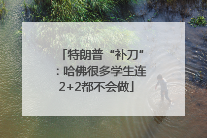 特朗普“补刀”：哈佛很多学生连2+2都不会做