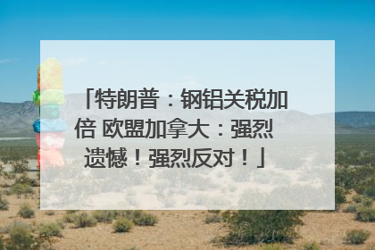 特朗普：钢铝关税加倍 欧盟加拿大：强烈遗憾！强烈反对！