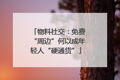 物料社交：免费“周边”何以成年轻人“硬通货”