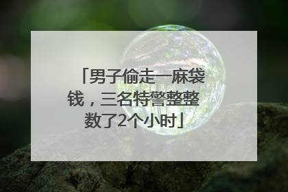 男子偷走一麻袋钱，三名特警整整数了2个小时