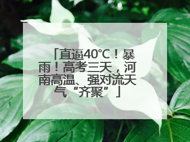 直逼40℃！暴雨！高考三天，河南高温、强对流天气“齐聚”