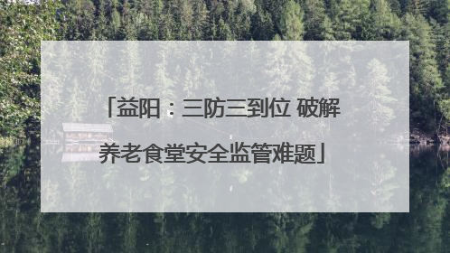 益阳：三防三到位 破解养老食堂安全监管难题