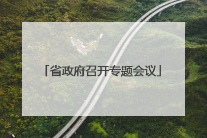 省政府召开专题会议