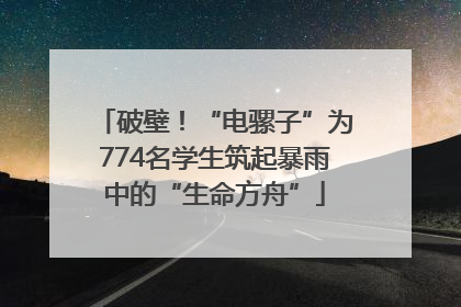 破壁！“电骡子”为774名学生筑起暴雨中的“生命方舟”
