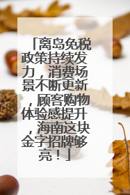 离岛免税政策持续发力，消费场景不断更新，顾客购物体验感提升，海南这块金字招牌够亮！