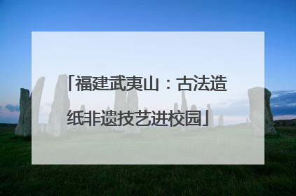 福建武夷山：古法造纸非遗技艺进校园