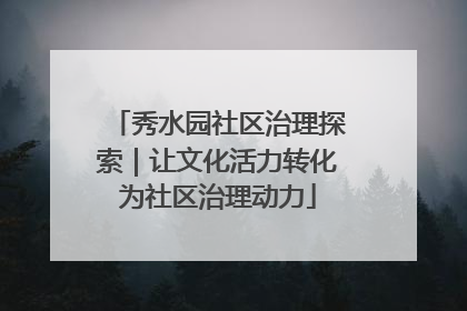 秀水园社区治理探索｜让文化活力转化为社区治理动力
