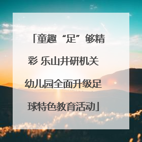 童趣“足”够精彩 乐山井研机关幼儿园全面升级足球特色教育活动