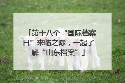 第十八个“国际档案日”来临之际，一起了解“山东档案”