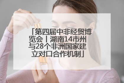 第四届中非经贸博览会丨湖南14市州与28个非洲国家建立对口合作机制