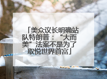 美众议长明确站队特朗普：“大而美”法案不是为了取悦世界首富