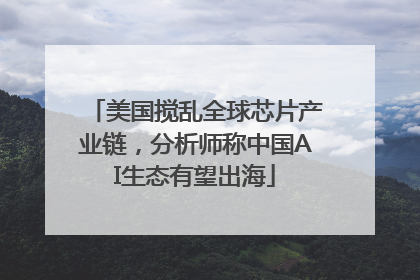 美国搅乱全球芯片产业链，分析师称中国AI生态有望出海