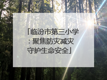 临汾市第三小学：聚焦防灾减灾 守护生命安全