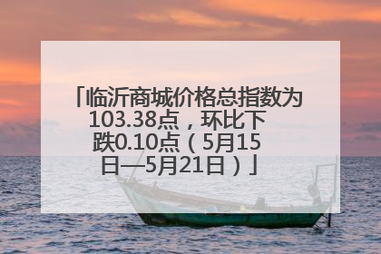 临沂商城价格总指数为103.38点，环比下跌0.10点（5月15日—5月21日）