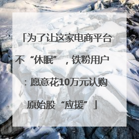 为了让这家电商平台不“休眠”，铁粉用户：愿意花10万元认购原始股“应援”
