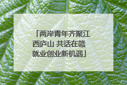 两岸青年齐聚江西庐山 共话在赣就业创业新机遇