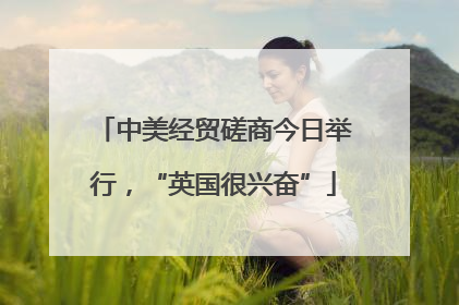 中美经贸磋商今日举行，“英国很兴奋”
