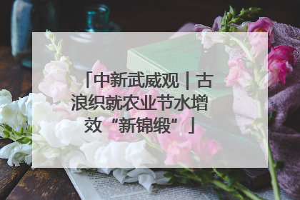 中新武威观｜古浪织就农业节水增效“新锦缎”