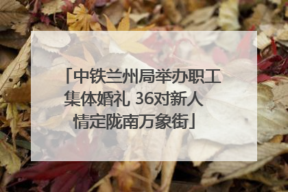 中铁兰州局举办职工集体婚礼 36对新人情定陇南万象街