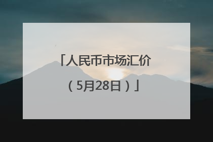 人民币市场汇价（5月28日）