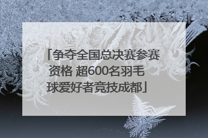 争夺全国总决赛参赛资格 超600名羽毛球爱好者竞技成都