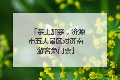 亲上加亲，济源市五大景区对济南游客免门票