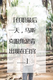 任职最后一天，马斯克眼角淤青出现在白宫……