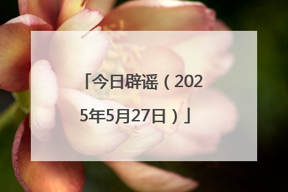 今日辟谣（2025年5月27日）