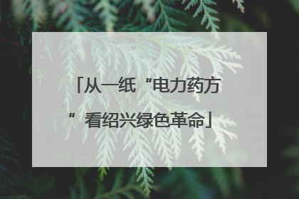从一纸“电力药方”看绍兴绿色革命