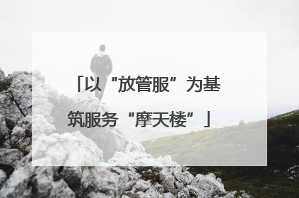 以“放管服”为基筑服务“摩天楼”