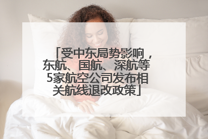 受中东局势影响，东航、国航、深航等5家航空公司发布相关航线退改政策