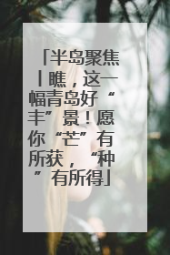 半岛聚焦丨瞧，这一幅青岛好“丰”景！愿你“芒”有所获，“种”有所得