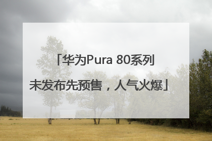华为Pura 80系列未发布先预售，人气火爆